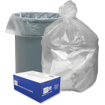 Good &#39;n Tuff&#174; High Density Waste Can Liners, 56gal, 14 Microns, 43 x 46, Natural, 200/Carton