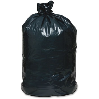 Earthsense Commercial Recycled Can Liners, 56gal, 1.25mil, 43 x 48, Black, 100/Carton