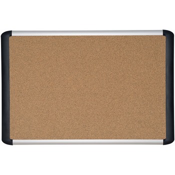 MasterVision Tech Cork Board, 24x36, Silver/Black Frame