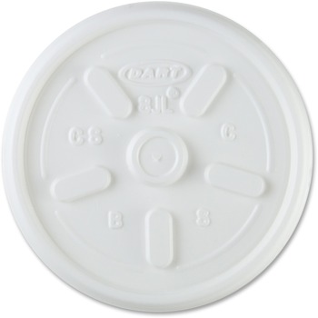 Dart Foam Cup Lids, Vented, Fits 8 oz, Plastic, Clear, 1000/Carton