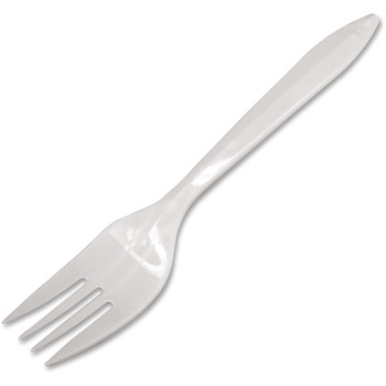 Dart Style Setter Forks, Medium Weight, Plastic, White, 1000 Forks/Carton