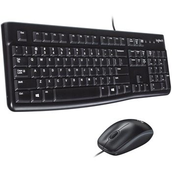 Logitech&#174; MK120 Wired Desktop Set, Keyboard/Mouse, USB, Black