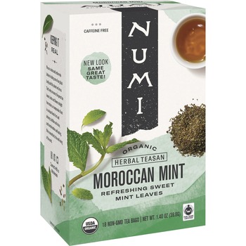 Numi Organic Teas and Teasans, 1.4 oz., Moroccan Mint, 18/BX