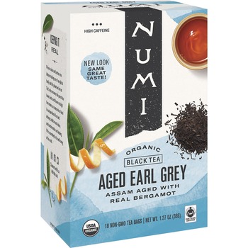 Numi Organic Teas and Teasans, 1.27oz, Aged Earl Grey, 18/Box