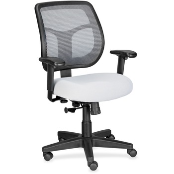 Eurotech Apollo Mid-Back Mesh Chair, Silver Seat/Silver Back