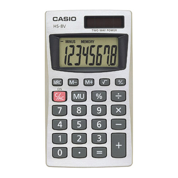 Casio SL-300SV Handheld Calculator, 8-Digit LCD, Silver
