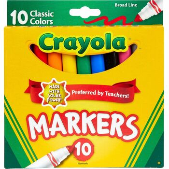 Crayola ColorMax™ Classic Markers, Broad Line, 10/ST