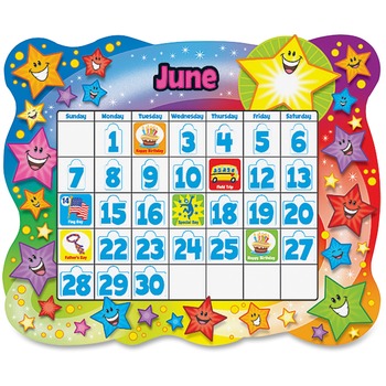 TREND Star Calendar Bulletin Board Set, Stars, 31 1/2&quot; x 26&quot;