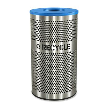 Ex-Cell Stainless Steel Recycle Receptacle, 33gal, Stainless Steel
