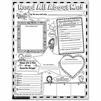 Scholastic Instant Personal Poster Sets, Read All About Me, 17&quot; x 22&quot;, 30/Pack