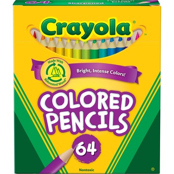 Crayola Colored Pencils, Short, 64/ST