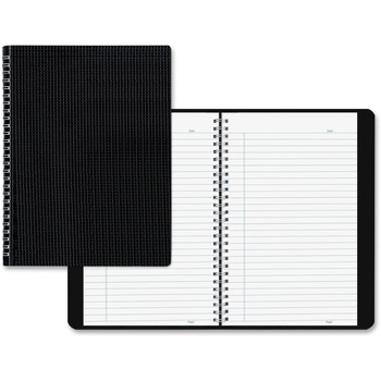 Blueline Twin Wire Bound Poly Cover Notebook, Ruled, 8.5&quot; x 11&quot;, White Paper, Black Cover, 80 Sheets