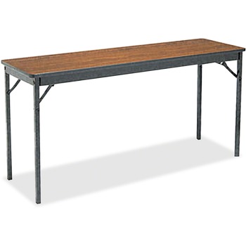 Barricks Special Size Folding Table, Rectangular, 60w x 18d x 30h, Walnut/Black
