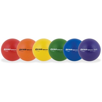 Champion Sports Rhino Skin Ball Sets, 6 1/2&quot;, Blue, Green, Orange, Purple, Red, Yellow, 6/Set