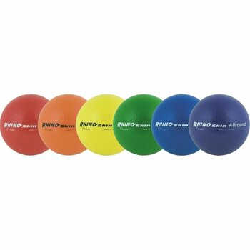 Champion Sports Rhino Skin Ball Sets, 7&quot;, Blue, Green, Orange, Purple, Red, Yellow, 6/Set