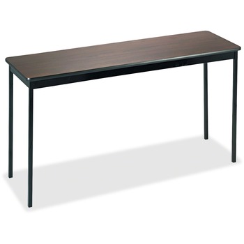 Barricks Utility Table, Rectangular, 60w x 18d x 30h, Walnut/Black