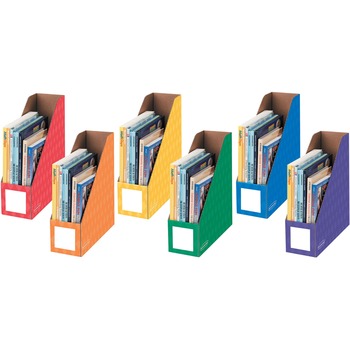 Bankers Box Cardboard Magazine File, 4 1/4 x 12 1/4 x 13, Assorted, 6/PK, 3 PK/CT