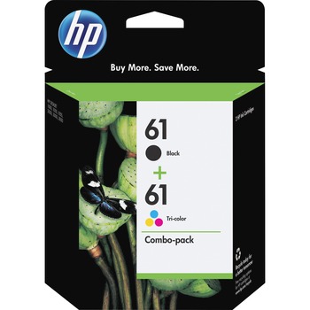 HP 61 Ink Cartridges - Black, Tri-color, 2 Cartridges (CR259FN)