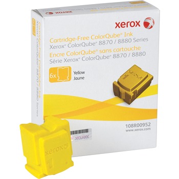 Xerox 108R00952 Solid Ink Stick, 17,300 Page-Yield, Yellow, 6/Box