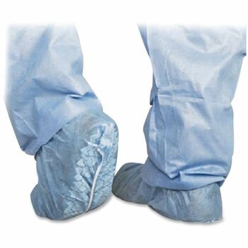 Medline Polypropylene Non-Skid Shoe Covers, Large, Blue, 100/Box