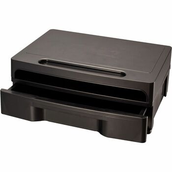 Officemate Monitor Stand with Drawer, 13 1/8 x 9 7/8 x 5, Black