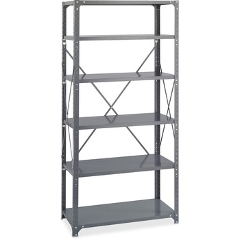 Safco Commercial Steel Shelving Unit, Six-Shelf, 36w x 18d x 75h, Dark Gray