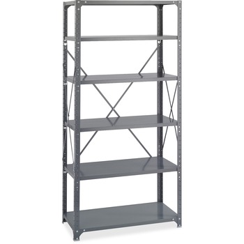 Safco Commercial Steel Shelving Unit, Six-Shelf, 36w x 24d x 75h, Dark Gray