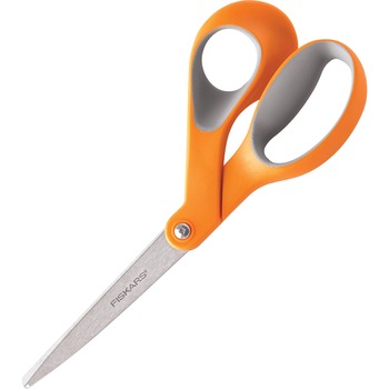 Fiskars Home And Office Scissors, 8&quot; Length, Softgrip Handle, Orange/Gray