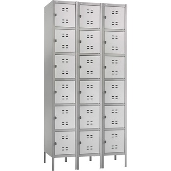 Safco Three-Column Box Locker, 36w x 18d x 78h, Two-Tone Gray