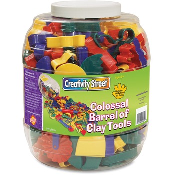 Creativity Street Colossal Barrel of Clay Tools, 144 Cutters in 24 Designs, Five Tools in Each