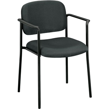HON VL616 Series Stacking Guest Chair with Arms, Charcoal Fabric