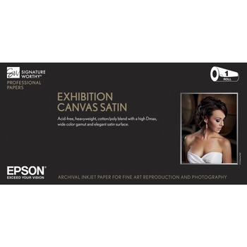 Epson Exhibition Canvas Satin, 23 Mil, 13&quot; x 20&#39;, White