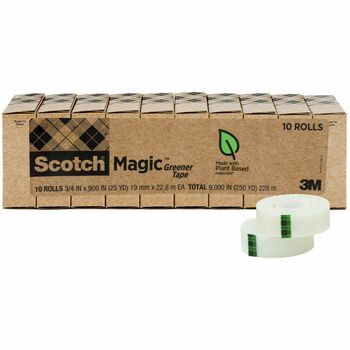 Scotch™ Magic Greener Tape, 3/4&quot; x 900&quot;, 1&quot; Core, Clear, 10/Pack