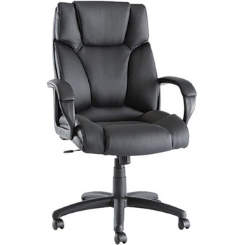 Alera Alera Fraze Series Executive High-Back Swivel/Tilt Bonded Leather Chair, Supports 275 lb, 17.71&quot; to 21.65&quot; Seat Height, Black