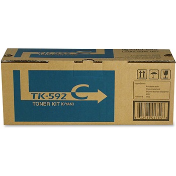 Kyocera TK592C Toner, 5,000 Page-Yield, Cyan