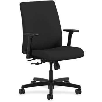 HON Ignition Series Low-Back Task Chair, Black Fabric Upholstery