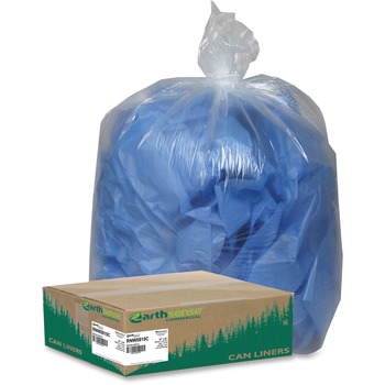 Earthsense&#174; Commercial Clear Recycled Can Liners, 55-60gal, 1.5mil, Clear, 100/Carton