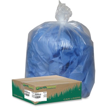 Earthsense Commercial Clear Recycled Can Liners, 31-33gal, 1.25mil, Clear, 100/Carton