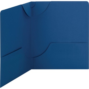 Smead Lockit Two-Pocket Folder, Textured Heavyweight Paper, 11 x 8 1/2, DK Blue, 25/BX