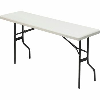 Iceberg IndestrucTables Too 1200 Series Resin Folding Table, 72w x 18d x 29h, Platinum