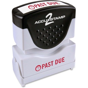 ACCUSTAMP2 Pre-Inked Shutter Stamp with Microban, Red, PAST DUE, 1 5/8 x 1/2