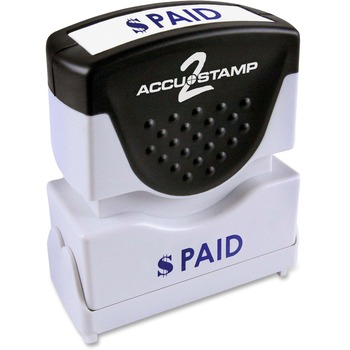 ACCUSTAMP2 Pre-Inked Shutter Stamp with Microban, Red, PAID, 1 5/8 x 1/2