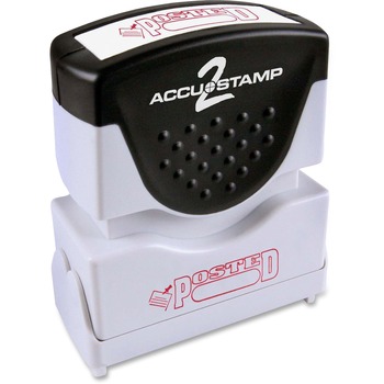 ACCUSTAMP2 Pre-Inked Shutter Stamp with Microban, Red, POSTED, 1 5/8 x 1/2