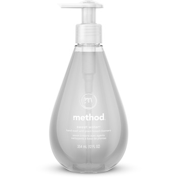 Method Gel Hand Wash, Sweet Water Liquid, 12 oz. Pump Bottle, 6/CT