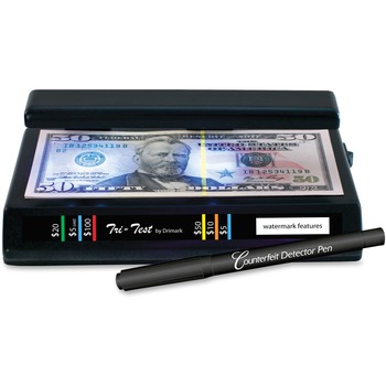 Dri-Mark Tri Test Counterfeit Bill Detector, UV with Pen, 7 x 4 x 2 1/2