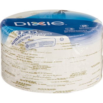 Dixie Round Plates, Mediumweight, Paper, 6 7/8&quot;, Pathways, 125 Plates/Pack