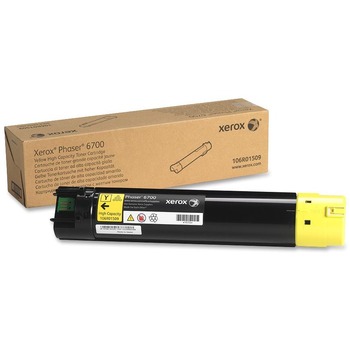 Xerox 106R01509 High-Yield Toner, 12000 Page-Yield, Yellow