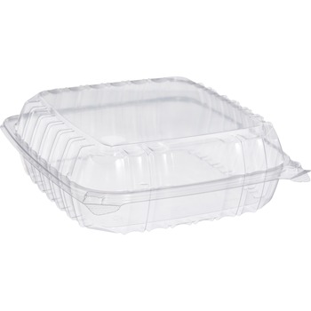 Dart ClearSeal Plastic Hinged Container, Large, 9&quot; x 9 1/2&quot; x 3&quot;, Clear, 200/CT