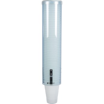 San Jamar Large Pull-Type Water Cup Dispenser, Translucent Blue