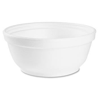 Dart Bowls, Foam, 8 oz, White, Round, 1000 Bowls/Carton